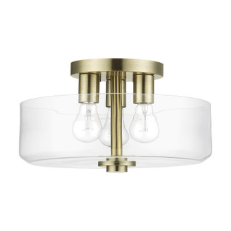 Whitworth Three Light Semi-Flush Mount in Antique Brass (107|46123-01)