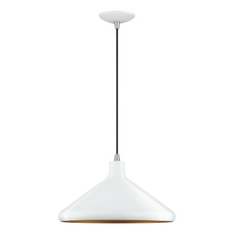 Geneva One Light Pendant in White with Brushed Nickel (107|41179-03)