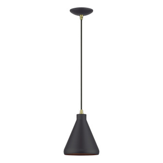 Geneva One Light Mini Pendant in Bronze with Antique Brass (107|41177-07)