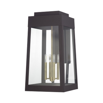Oslo Four Light Outdoor Wall Lantern in Bronze with Antique Brass (107|20861-07)