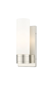Downtown Urban One Light Wall Sconce in Polished Nickel (405|617-1W-PN-G617-8WH) Downtown Urban One Light Wall Sconce in Polished Nickel (405|617-1W-PN-G617-8WH)