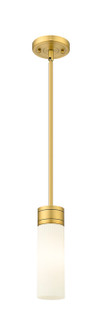 Downtown Urban One Light Mini Pendant in Brushed Brass (405|617-1S-BB-G617-8SWH)