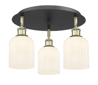 Downtown Urban Three Light Flush Mount in Black Antique Brass (405|516-3C-BAB-G559-5GWH)