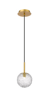 Barrington One Light Mini Pendant in Brushed Brass (405|320-1P-BB-G320-6CL-BB)