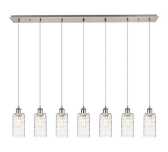Downtown Urban Seven Light Linear Pendant in Brushed Satin Nickel (405|127B-7P-SN-G434-7DE)