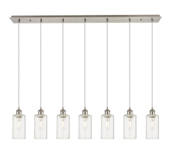 Downtown Urban Seven Light Linear Pendant in Brushed Satin Nickel (405|127B-7P-SN-G434-7CL)