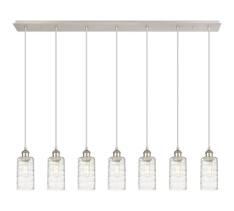 Downtown Urban Seven Light Linear Pendant in Polished Nickel (405|127B-7P-PN-G434-7DE)