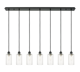 Downtown Urban Seven Light Linear Pendant in Matte Black (405|127B-7P-BK-G434-7CL)