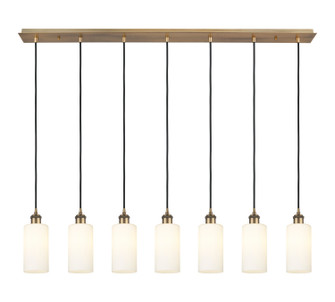Downtown Urban Seven Light Linear Pendant in Brushed Brass (405|127B-7P-BB-G434-7WH)