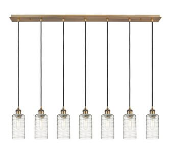 Downtown Urban Seven Light Linear Pendant in Brushed Brass (405|127B-7P-BB-G434-7DE)