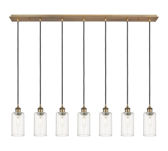 Downtown Urban Seven Light Linear Pendant in Brushed Brass (405|127B-7P-BB-G434-7CL)