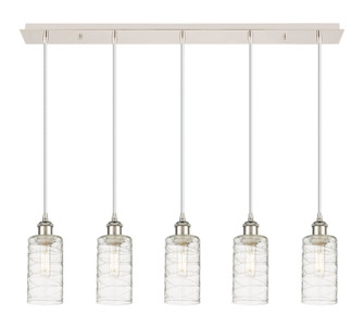 Downtown Urban Five Light Linear Pendant in Polished Nickel (405|125B-5P-PN-G434-7DE)