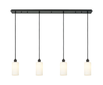 Downtown Urban Four Light Linear Pendant in Matte Black (405|124B-4P-BK-G434-7WH)