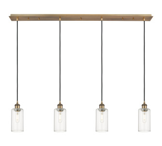 Downtown Urban Four Light Linear Pendant in Brushed Brass (405|124B-4P-BB-G434-7CL)