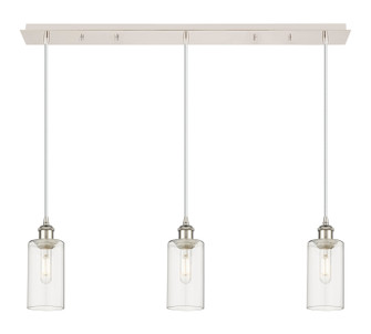 Downtown Urban Three Light Linear Pendant in Polished Nickel (405|123B-3P-PN-G434-7CL)