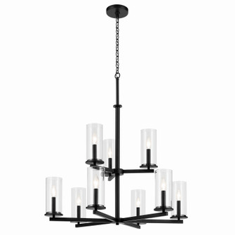 Crosby Nine Light Chandelier in Black (12|44014BK)