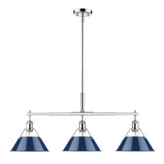 Orwell Three Light Linear Pendant in Chrome (62|3306-LP CH-NVY)