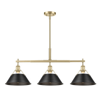 Orwell Three Light Linear Pendant in Brushed Champagne Brass (62|3306-LP BCB-BLK)