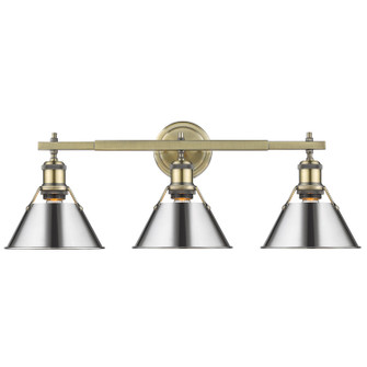 Orwell Three Light Bath Vanity in Aged Brass (62|3306-BA3 AB-CH)