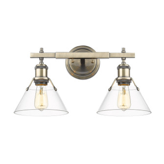 Orwell Two Light Bath Vanity in Aged Brass (62|3306-BA2 AB-CLR)