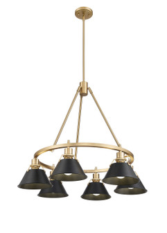 Orwell Six Light Chandelier in Brushed Champagne Brass (62|3306-6 BCB-BLK)