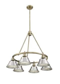 Orwell Six Light Chandelier in Aged Brass (62|3306-6 AB-PW)