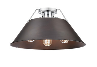 Orwell Three Light Flush Mount in Chrome (62|3306-3FM CH-RBZ)