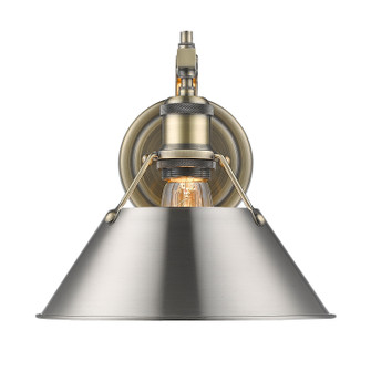 Orwell One Light Wall Sconce in Aged Brass (62|3306-1W AB-PW)