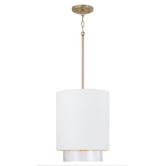 Weller One Light Pendant in Matte Brass and White (65|353011RE)