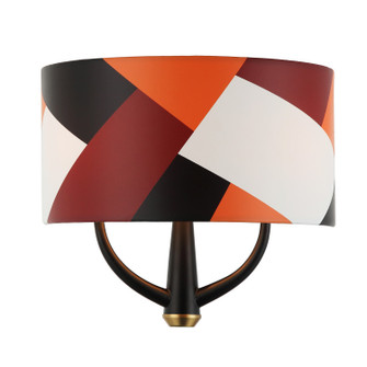 Patchwork Two Light Wall Sconce in Black/Satin Brass/Patchwork (137|501W02BLSB)