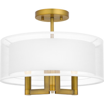 Quoizel Semi-Flush Mount Three Light Semi Flush Mount in Aged Brass (10|QSF5576AB)