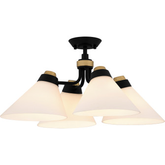 Quoizel Semi-Flush Mount Four Light Semi Flush Mount in Matte Black (10|QSF6218MBK)