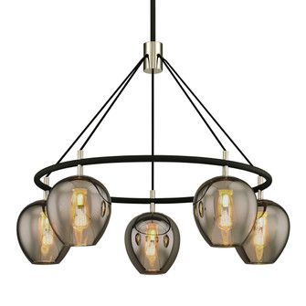 Iliad Five Light Chandelier in Carbide Blk & Pol Nickel (67|F6215-TBK/PN)