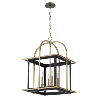Moritz Four Light Pendant in Matte Black|Aged Brass (19|8216-4-5980)