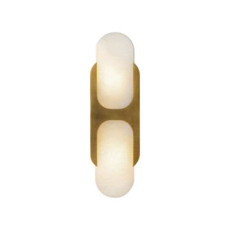 Odin Two Light Wall Vanity in Vintage Brass/Alabaster (452|WV357214VBAR)