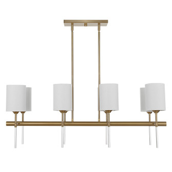 Awyr Eight Light Linear Chandelier in Warm Brass (52|21388)
