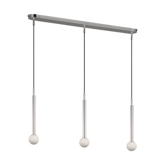 Nodes Three Light Linear Pendant in Polished Nickel (454|KC1143PN) Nodes Three Light Linear Pendant in Polished Nickel (454|KC1143PN)