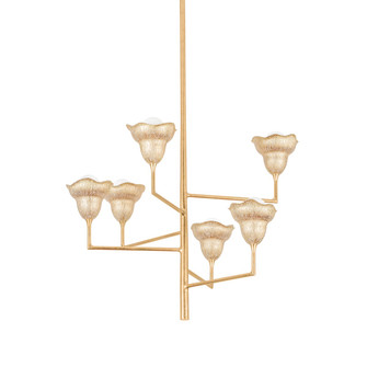 Alora Six Light Chandelier in Vintage Gold Leaf/Gilded Ivory (70|1286-VGL/GLI) Alora Six Light Chandelier in Vintage Gold Leaf/Gilded Ivory (70|1286-VGL/GLI)