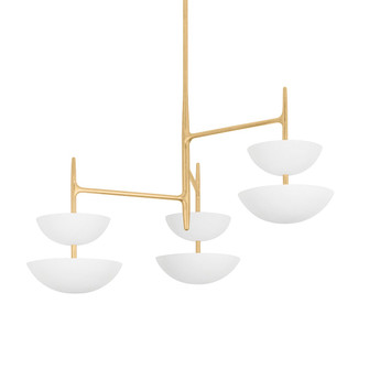 Evander LED Chandelier in Vintage Gold Leaf/Gesso White (68|477-42-VGL/GSW)