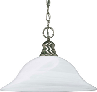 Alabaster Glass Hanging Dome One Light Pendant in Brushed Nickel (72|60-390)