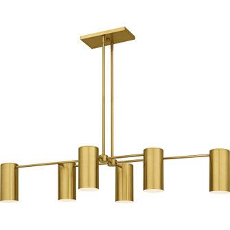 Foreland Six Light Linear Chandelier in Brushed Gold (10|FLD650BRG)