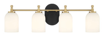 Council Four Light Vanity in Flat Black/Satin Brass (46|60304-FBSB)
