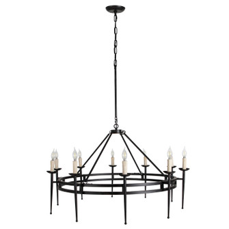 Tyrell Ten Light Chandelier in Antique Plaster White|Brushed Antique Black (550|SCH-175658)