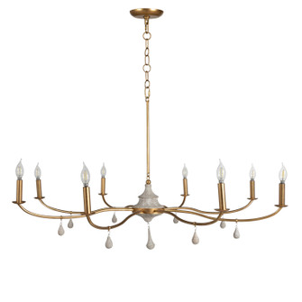 Loretta Eight Light Chandelier in Distressed Ivory|Vintage Gold (550|SCH-175657)