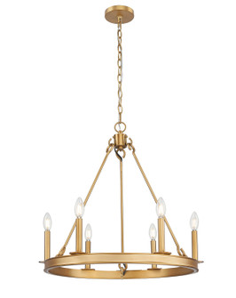 Barclay Six Light Chandelier in Rubbed Brass (224|482R-6RB) Barclay Six Light Chandelier in Rubbed Brass (224|482R-6RB)