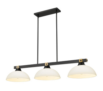 Bronte Three Light Billiard in Matte Black + Rubbed Brass (224|1955-3MB-RB-DMO14)