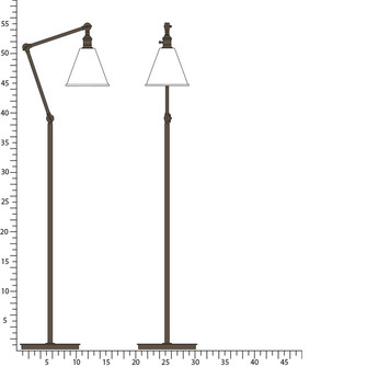 Alloy One Light Floor Lamp in Deep Patina Bronze/Cased White Glass Shade w/Polished (165|Z2422G)