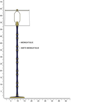 Kane One Light Floor Lamp in Midnight Blue/Matte Midnight Blue w/Modern Brass (165|MB73MMB)
