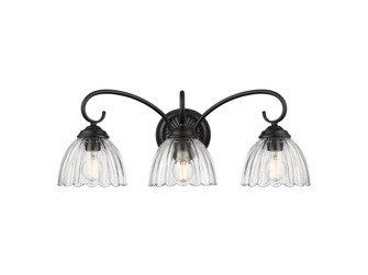 Audra Three Light Vanity in Matte Black (62|6952-BA3 BLK-CLR)
