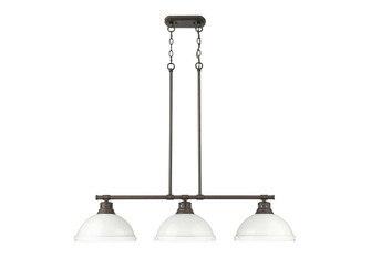 Duncan Three Light Linear Pendant in Rubbed Bronze (62|3602-3LP RBZ-WH)
